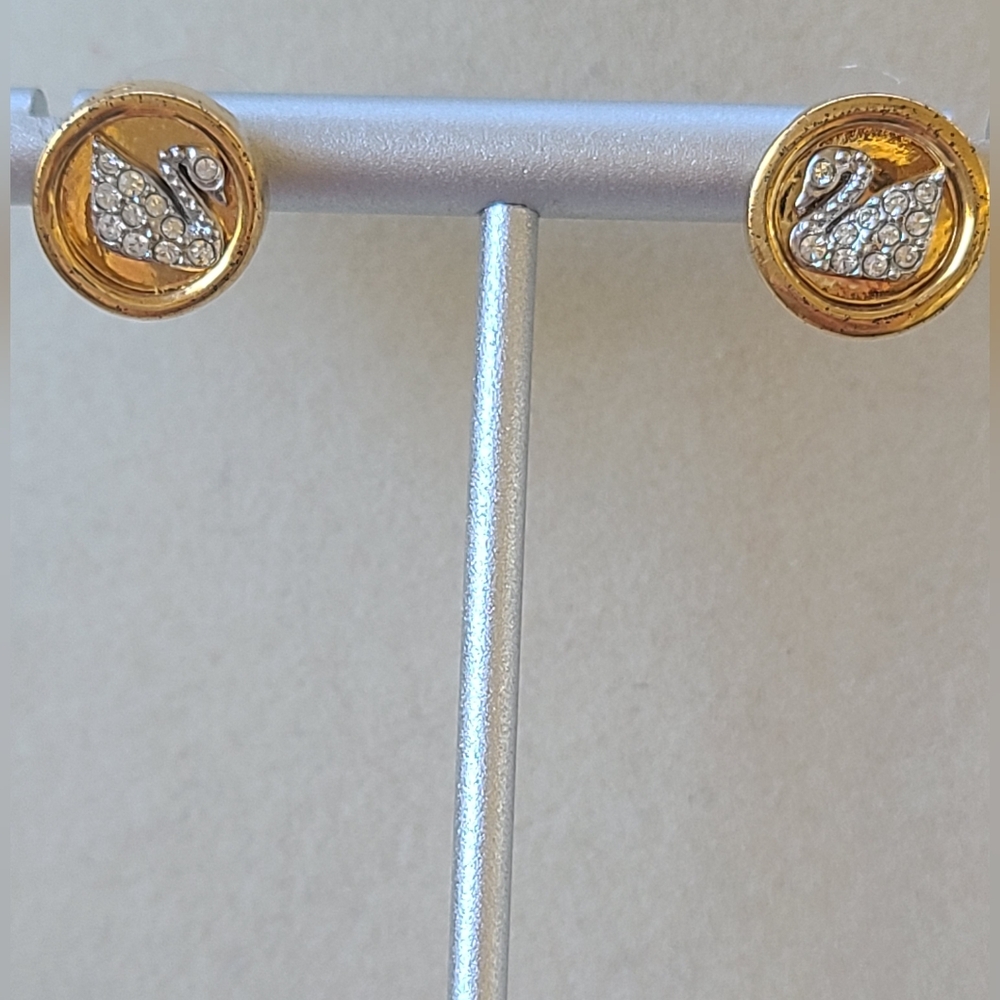 Swarovski Gold Toned Earrings - Fair Condition